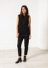 Zip Back Circle Blouse in Black