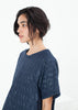 Quilted Mesh T-Shirt Dress in Navy