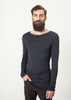 Cotton Henley in Blue Grey