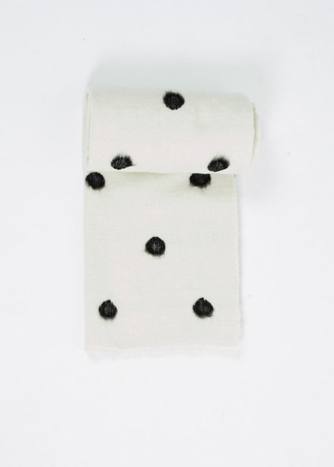 Cashmere Dot Shawl in Black/White